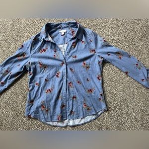 Vintage rose button up long sleeve